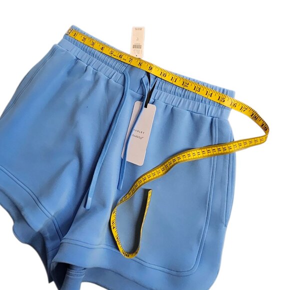 Anthropologie Varley Double Soft Ollie High Rise Shorts 3.5" Blue Size Large - Picture 8 of 11